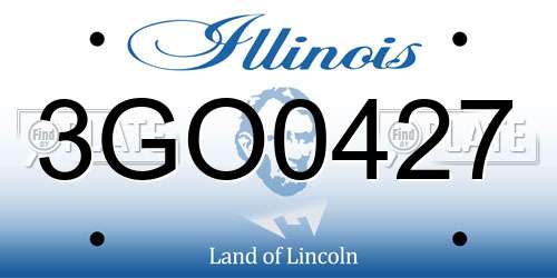 3GO0427 Illinois License Plate