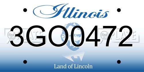 3GO0472 Illinois License Plate