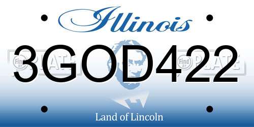 3GOD422 Illinois License Plate