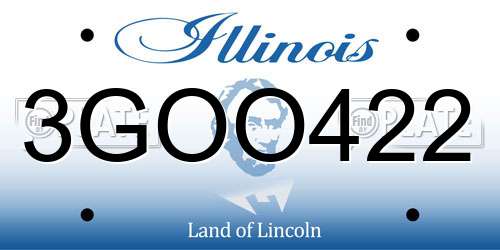3GOO422 Illinois License Plate