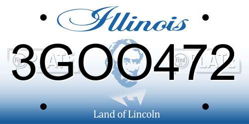 3GOO472 Illinois License Plate