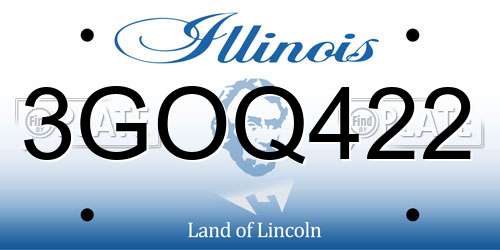 3GOQ422 Illinois License Plate