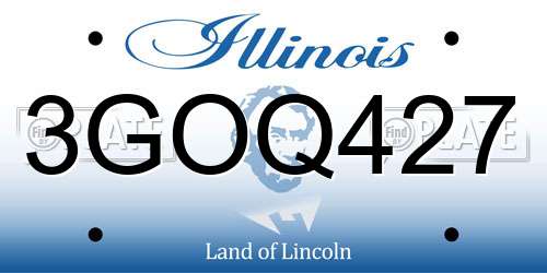 3GOQ427 Illinois License Plate