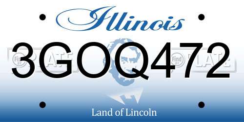 3GOQ472 Illinois License Plate