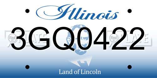 3GQ0422 Illinois License Plate