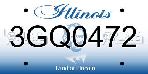 3GQ0472 Illinois License Plate