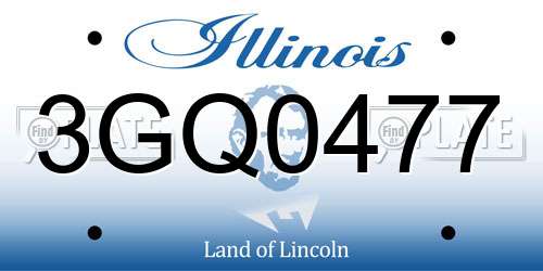 3GQ0477 Illinois License Plate