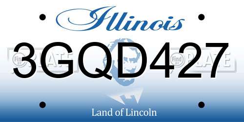 3GQD427 Illinois License Plate