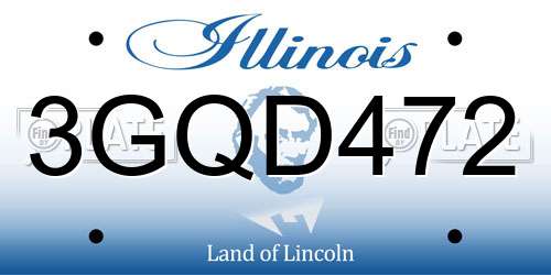 3GQD472 Illinois License Plate