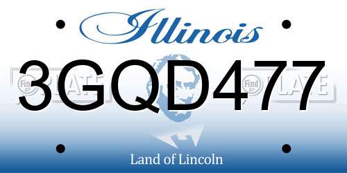 3GQD477 Illinois License Plate