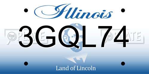 3GQL74 Illinois License Plate