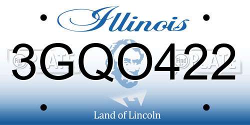 3GQO422 Illinois License Plate