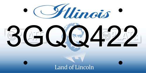 3GQQ422 Illinois License Plate