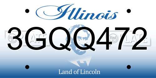 3GQQ472 Illinois License Plate