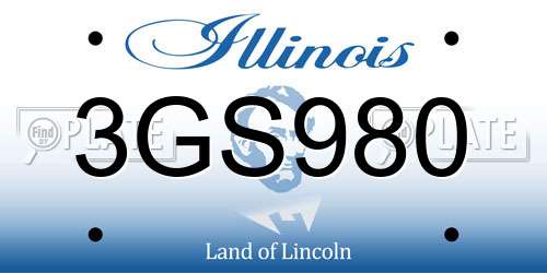 3GS980 Illinois License Plate