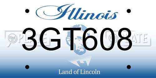 3GT608 Illinois License Plate