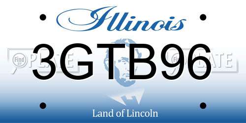 3GTB96 Illinois License Plate