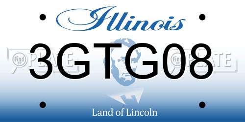 3GTG08 Illinois License Plate