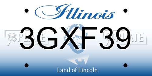 3GXF39 Illinois License Plate
