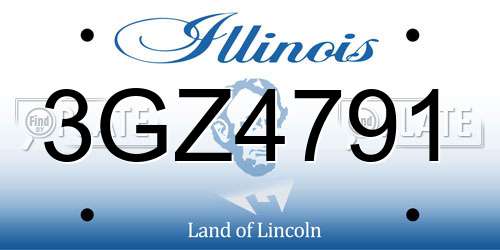 3GZ4791 Illinois License Plate