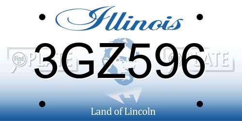 3GZ596 Illinois License Plate