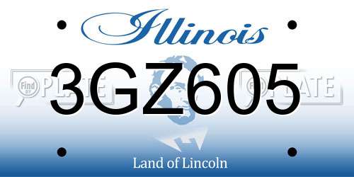 3GZ605 Illinois License Plate