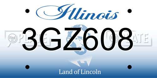 3GZ608 Illinois License Plate
