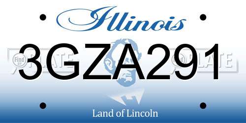 3GZA291 Illinois License Plate