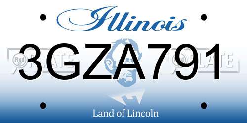 3GZA791 Illinois License Plate