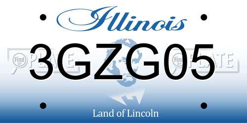 3GZG05 Illinois License Plate
