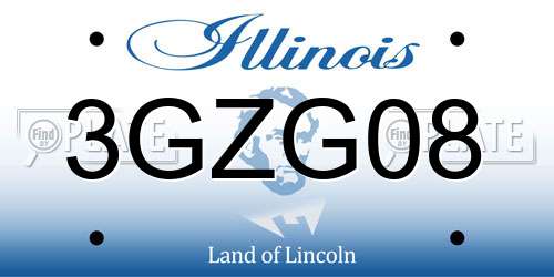 3GZG08 Illinois License Plate