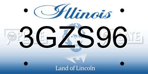 3GZS96 Illinois License Plate