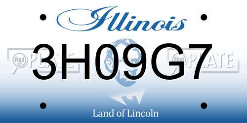 3H09G7 Illinois License Plate