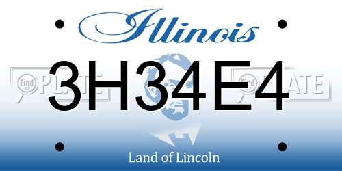 3H34E4 Illinois License Plate