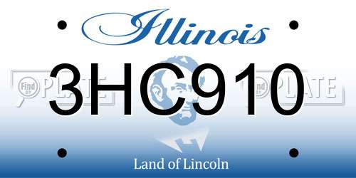 3HC910 Illinois License Plate