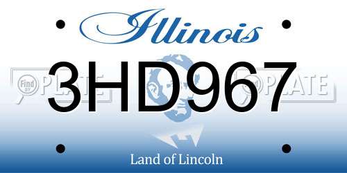 3HD967 Illinois License Plate