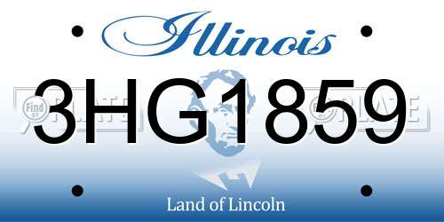 3HG1859 Illinois License Plate