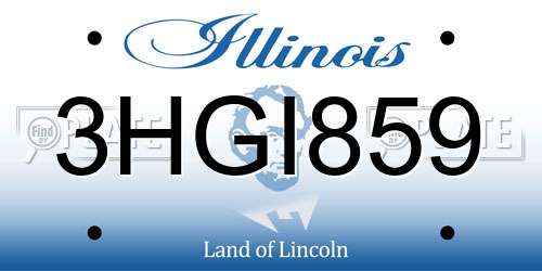 3HGI859 Illinois License Plate