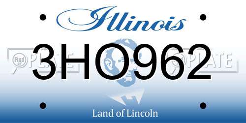 3HO962 Illinois License Plate