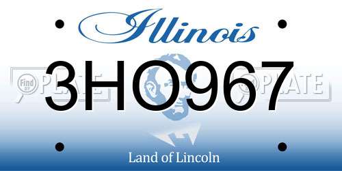 3HO967 Illinois License Plate