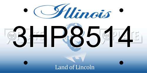 3HP8514 Illinois License Plate