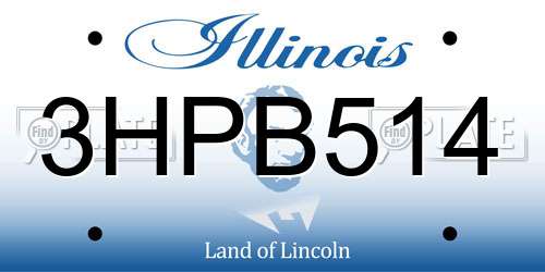 3HPB514 Illinois License Plate