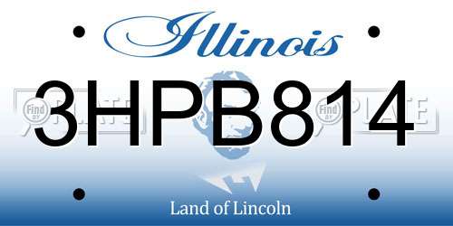 3HPB814 Illinois License Plate