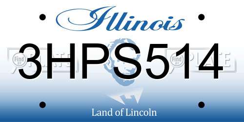 3HPS514 Illinois License Plate