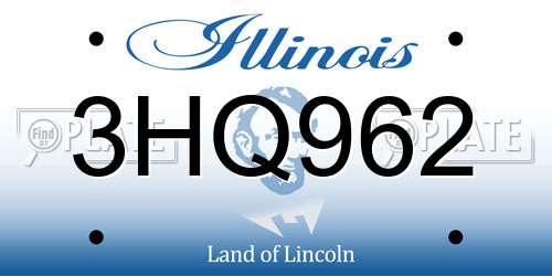 3HQ962 Illinois License Plate