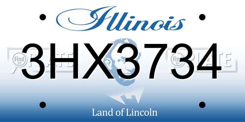 3HX3734 Illinois License Plate