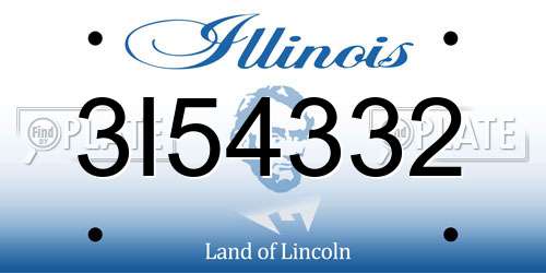3I54332 Illinois License Plate