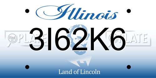 3I62K6 Illinois License Plate