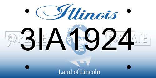 3IA1924 Illinois License Plate