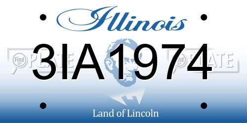 3IA1974 Illinois License Plate